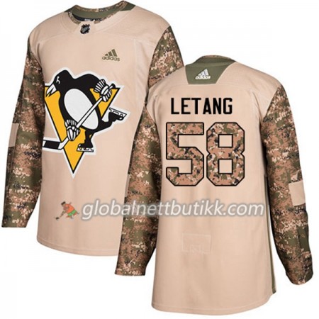Pittsburgh Penguins Hockeydrakt Kris Letang 58 2017-2018 Camo Veterans Day Practice Adidas Authentic - Herre